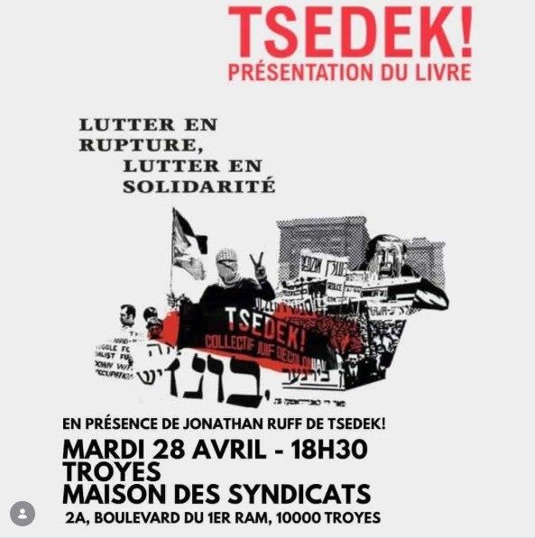 TSEDEK ! Présentation du livre "Lutter en rupture, lutter en solidarité"