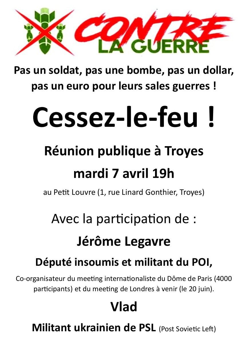 Contre la guerre, cessez le feu