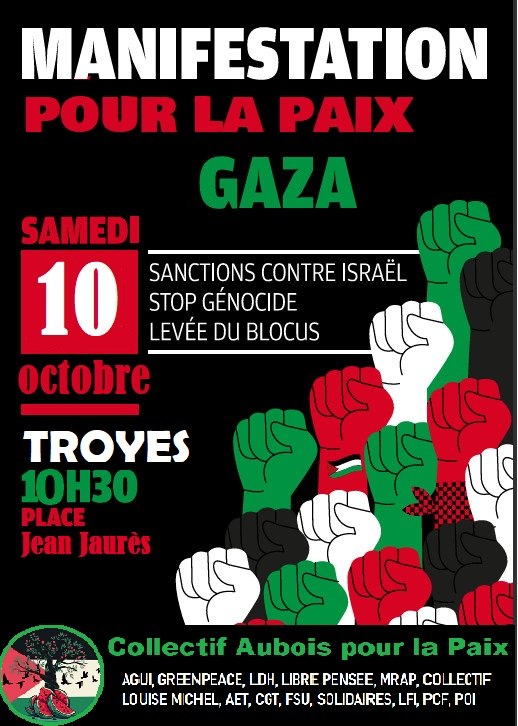 Manifestation pour la paix en Palestine